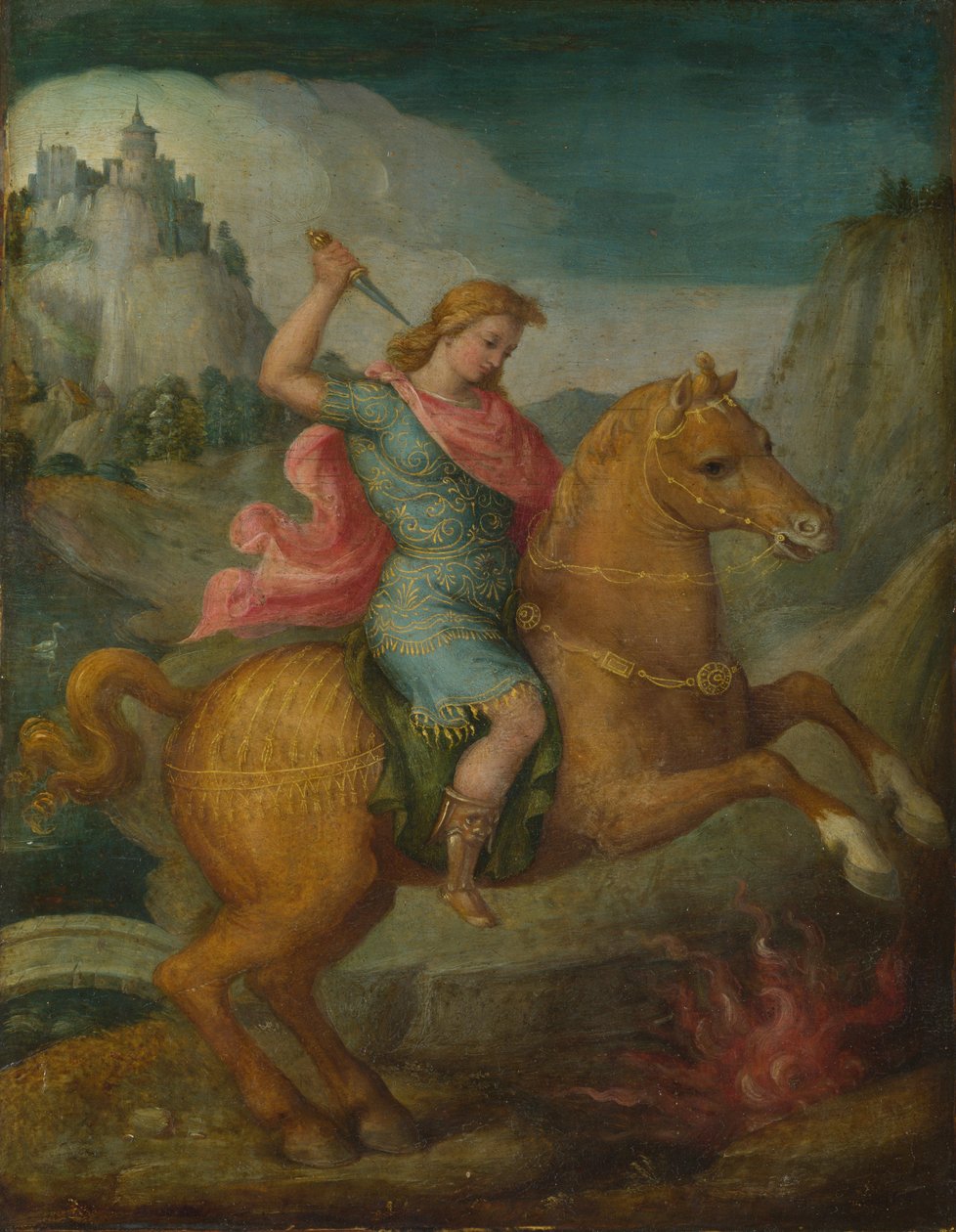Marcus Curtius, ca. 1525 av Francesco Ubertini Bacchiacca