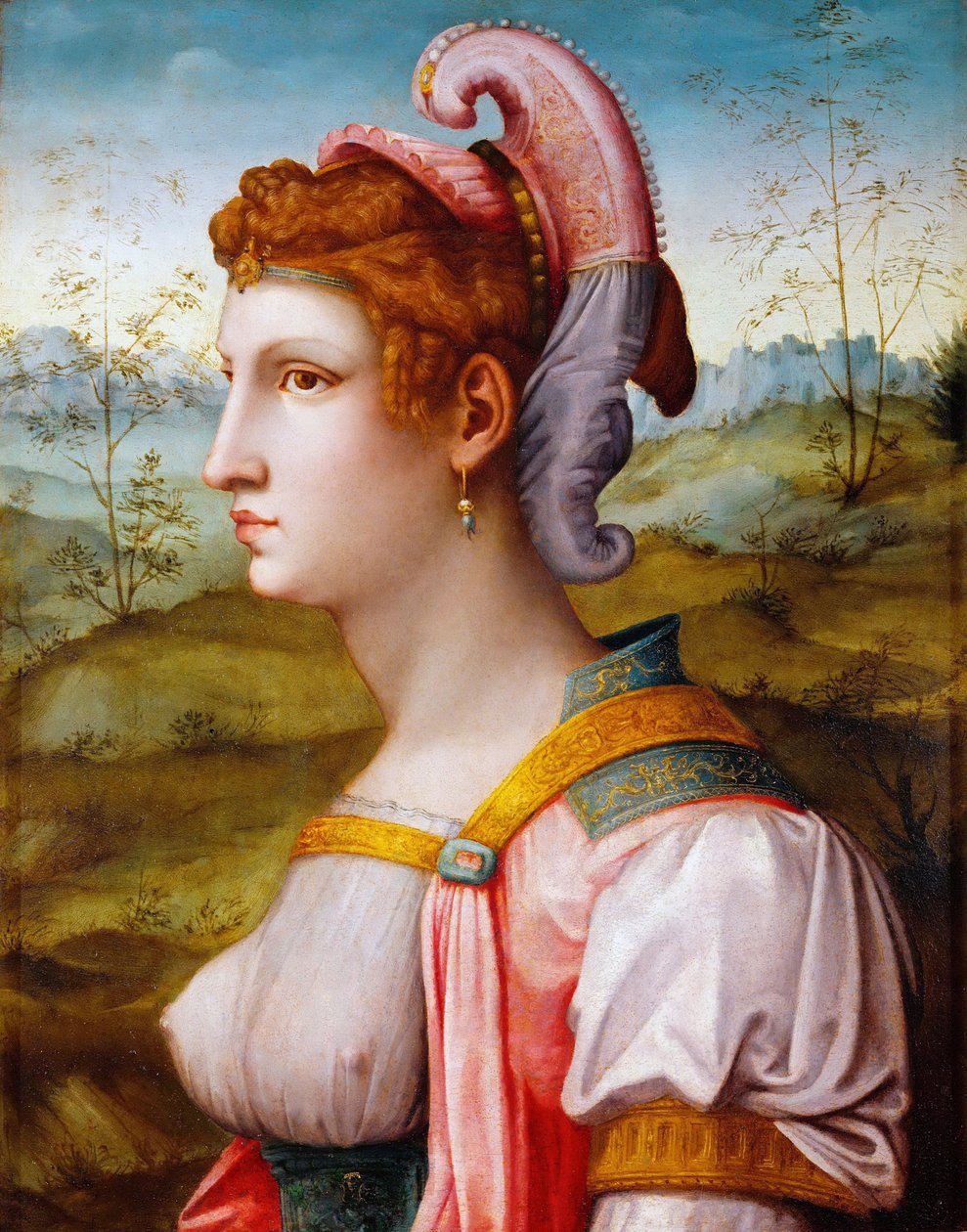 Sibyl, 1525-1550 av Francesco Ubertini Bacchiacca