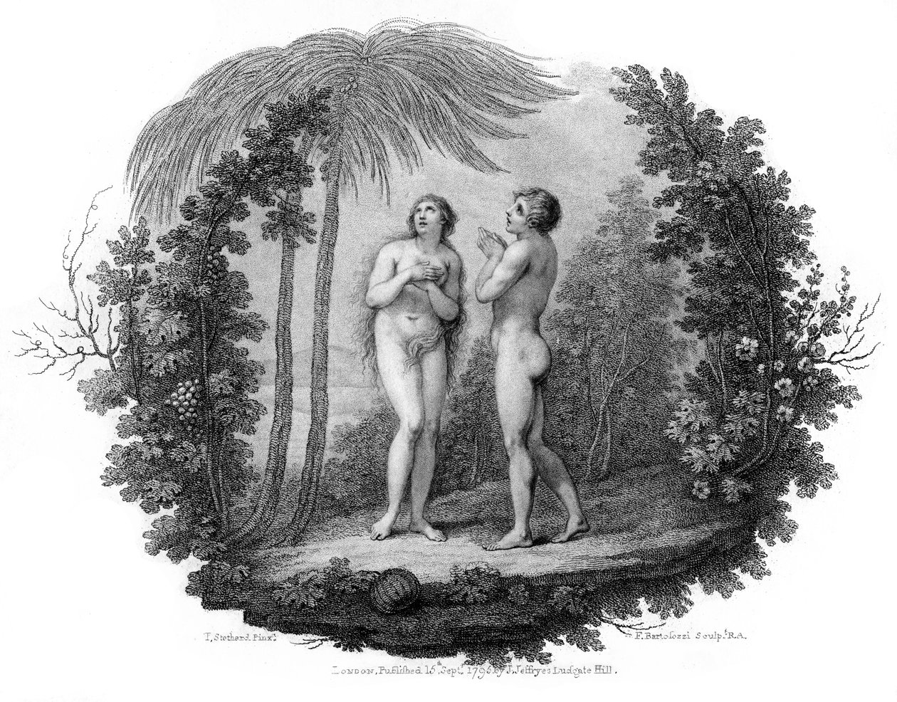 Adam og Eva, 1796. av Francesco Bartolozzi