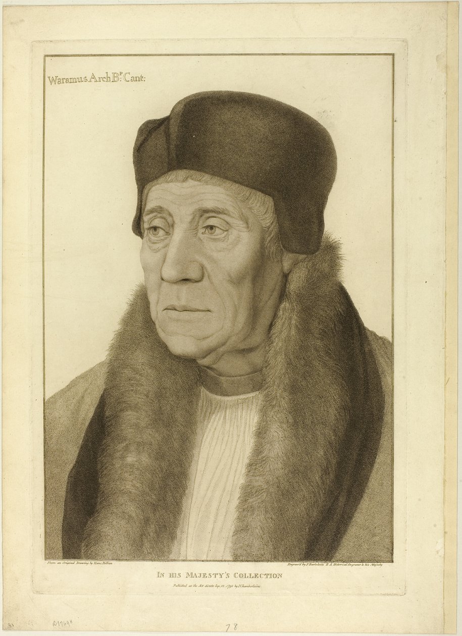 Erkebiskop Warham av Francesco Bartolozzi