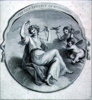 Design for et fordelskort av Francesco Bartolozzi