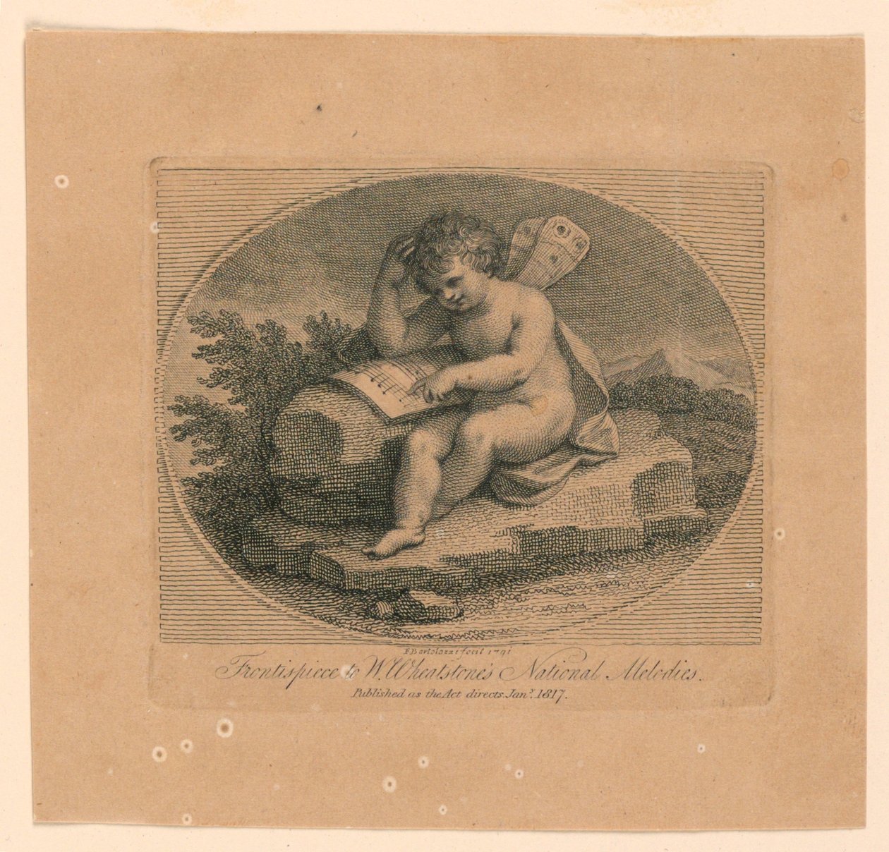 Frontispice, "Wheatstones nasjonale melodier" av Francesco Bartolozzi