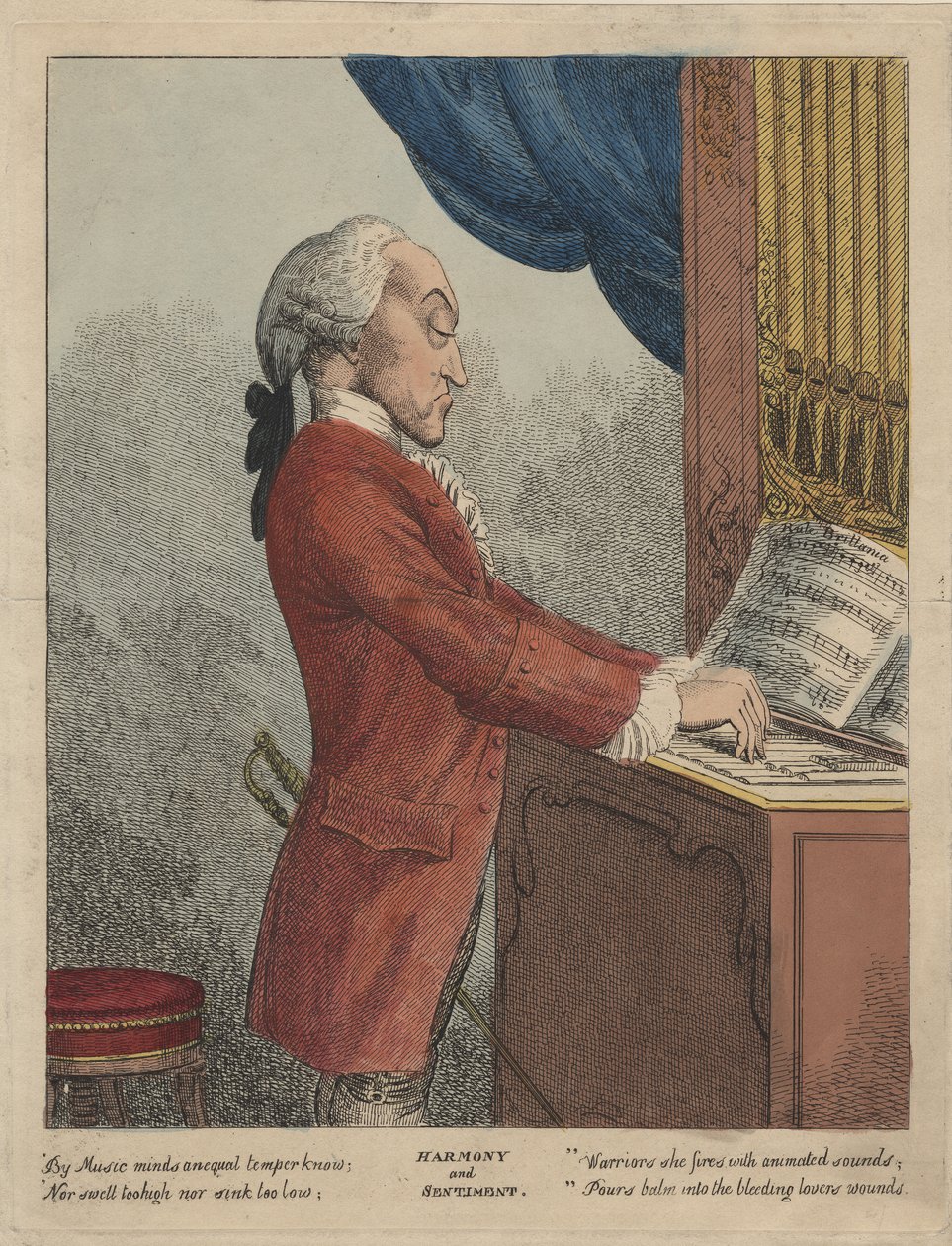 Harmony and Sentiment, ca. 1785 (håndfarget etsning) av Francesco Bartolozzi