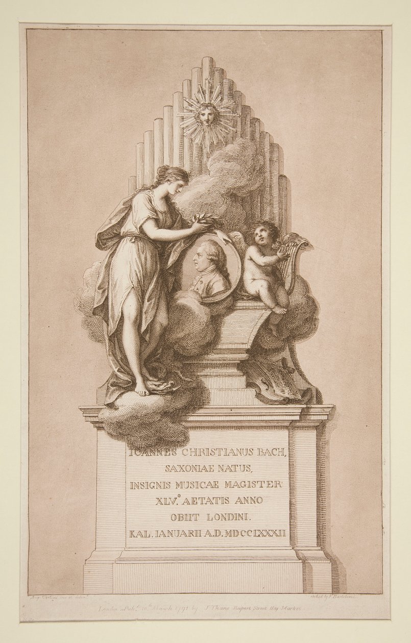 Minnesmerke over Johann Christian Bach av Francesco Bartolozzi