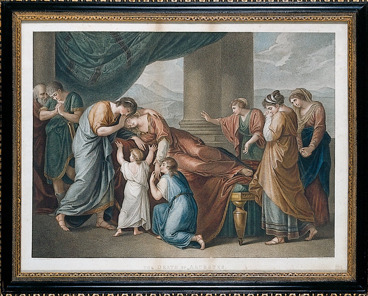 The Death of Alcestis, etter Angelika Kauffman av Francesco Bartolozzi