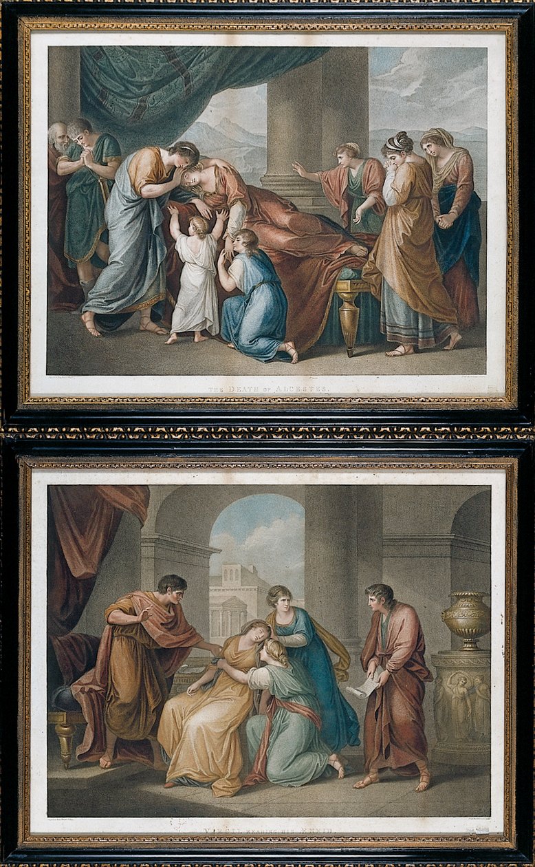 The Death of Alcestis, etter Angelika Kauffman av Francesco Bartolozzi