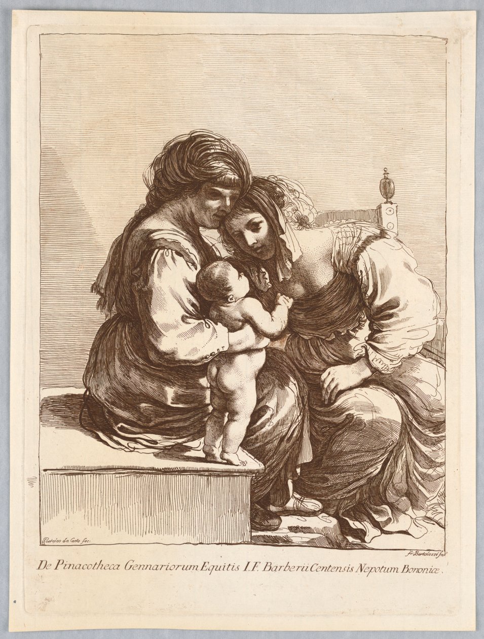 To kvinner og et barn av Francesco Bartolozzi