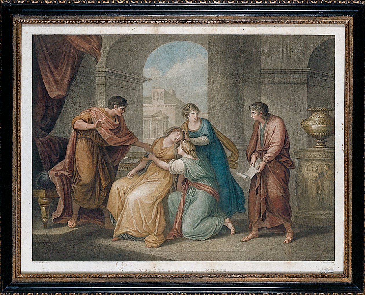 Virgil leser sin Aeneiden, 1796 av Francesco Bartolozzi