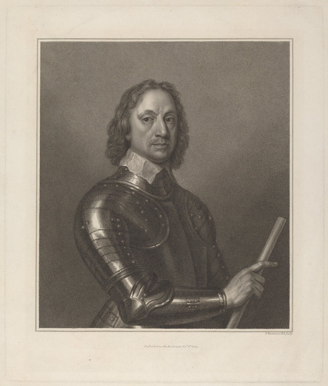Oliver Cromwell av Francesco Bartolozzi after Robert Walker