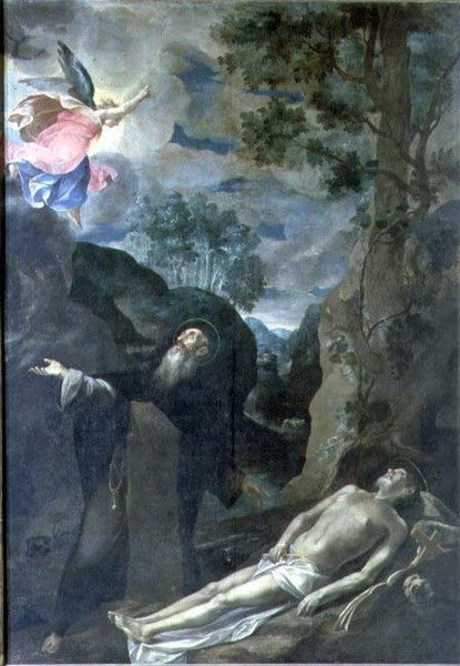 St. Anthony Abbeds død av Francesco Borgani