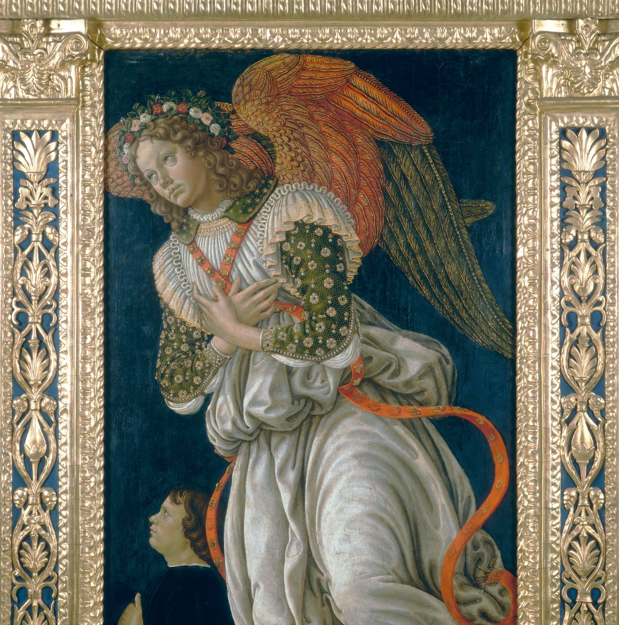 Engel. Detalj av St. Sebastian-tabernaklet av Francesco Botticini