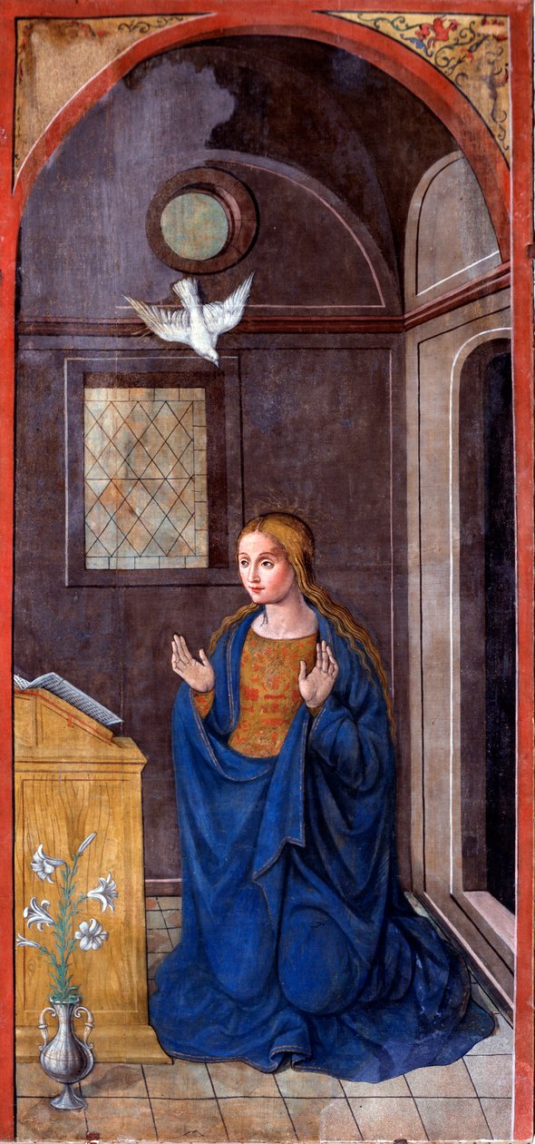 Kunngjøring: Mary (maleri, ca. 1549) av Francesco Brea