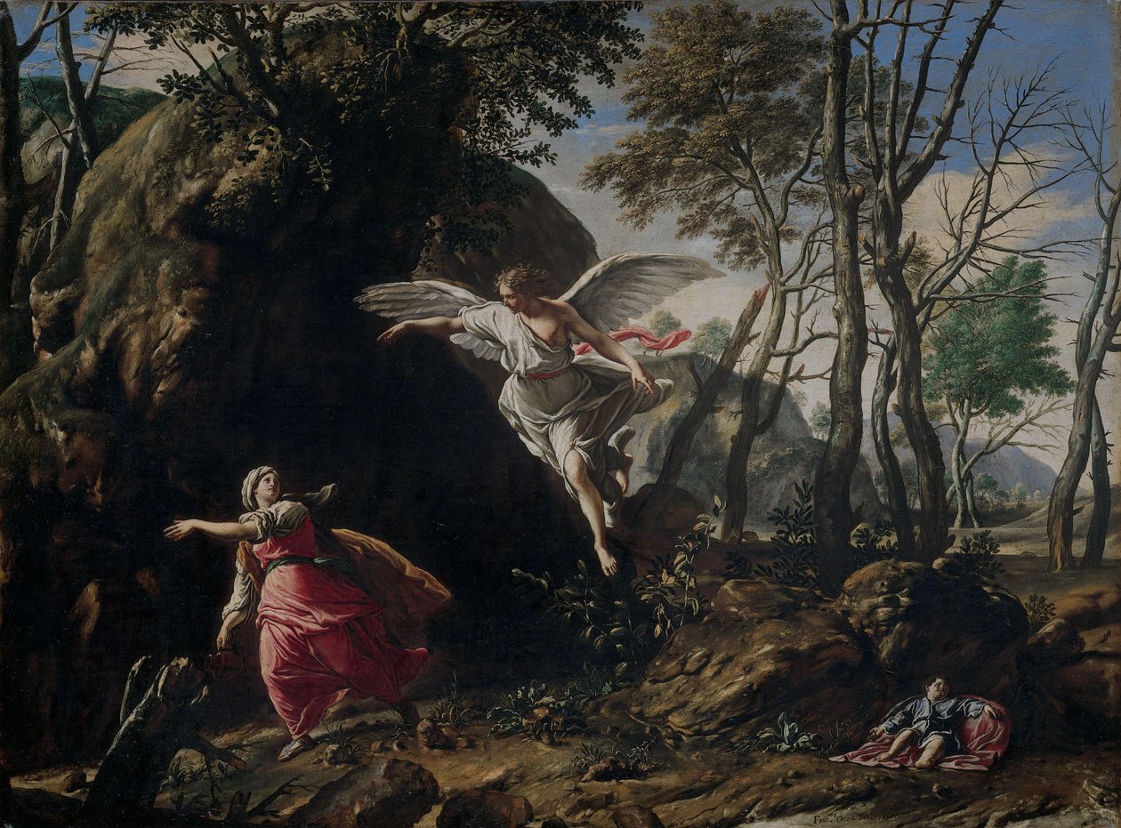 Hagar og Ismael i villmarken av Francesco Cozza