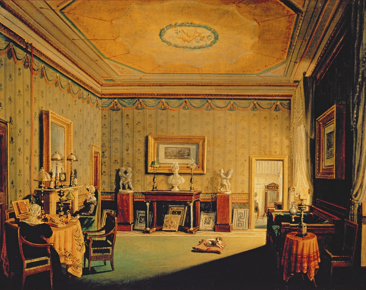 Salong i Barbierrini-huset, 1830-40-årene av Francesco Diofebi