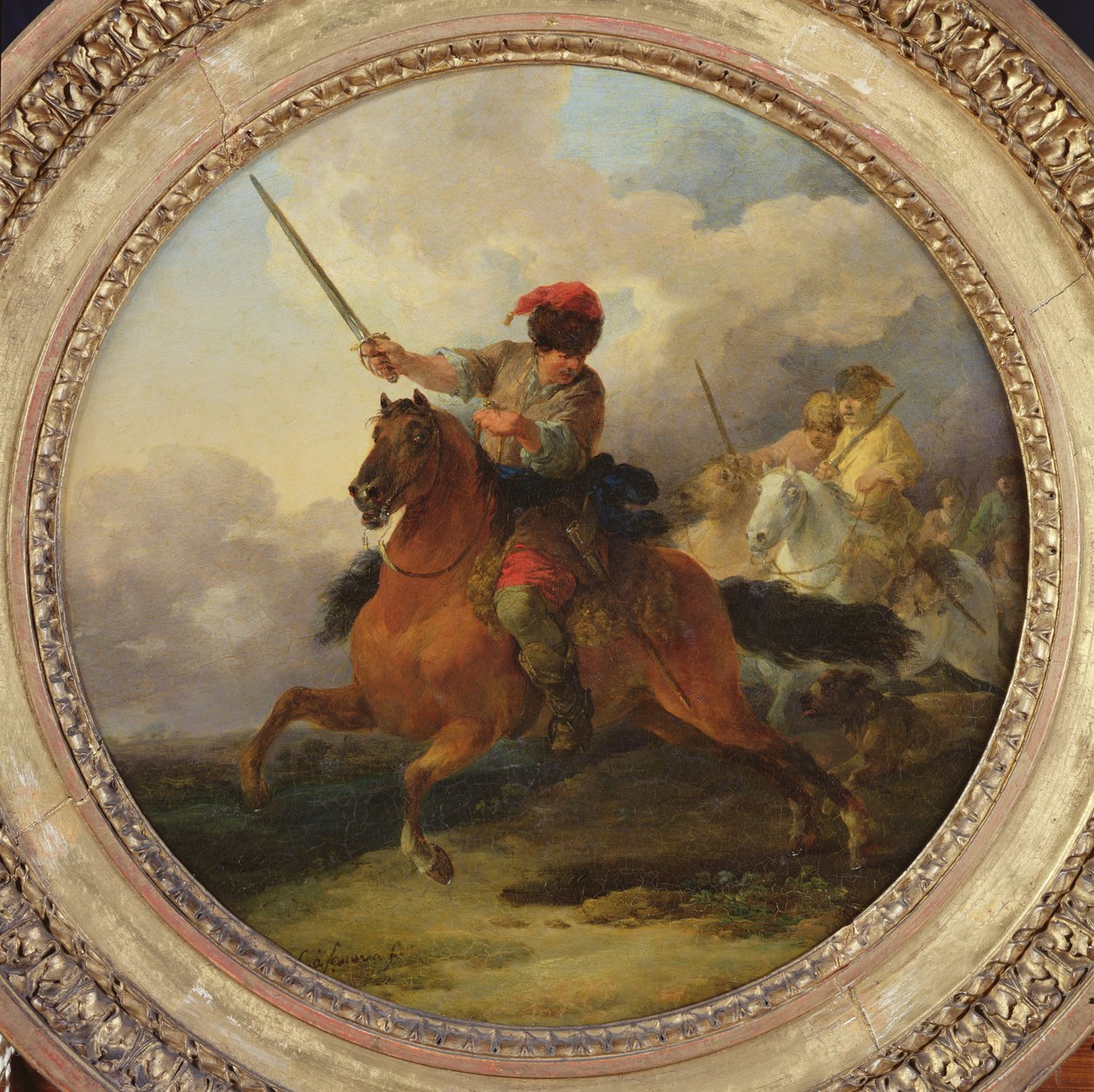 Bulgarsk rytter (olje på kobber) av Francesco Giuseppe Casanova