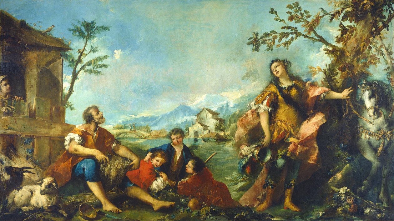Erminia og hyrdene, 17501755 av Francesco Guardi
