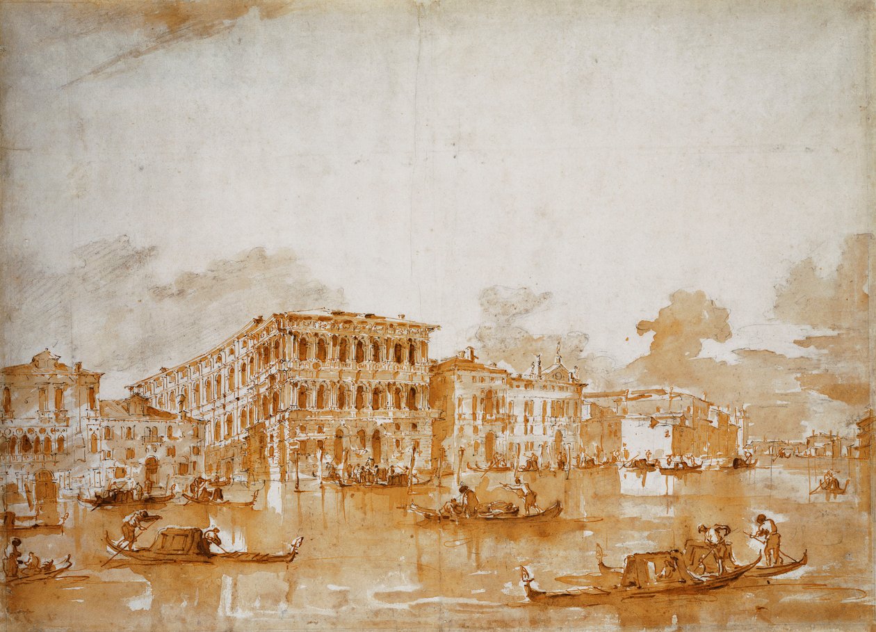 Canal Grande med Ca" Pesaro av Francesco Guardi