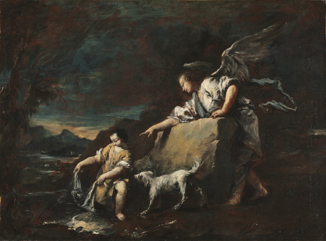 Tobias og engelen, 1750-tallet. av Francesco Guardi