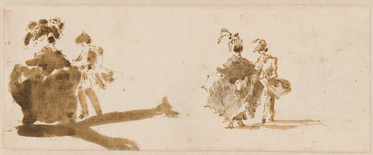 To elegante par [verso] av Francesco Guardi