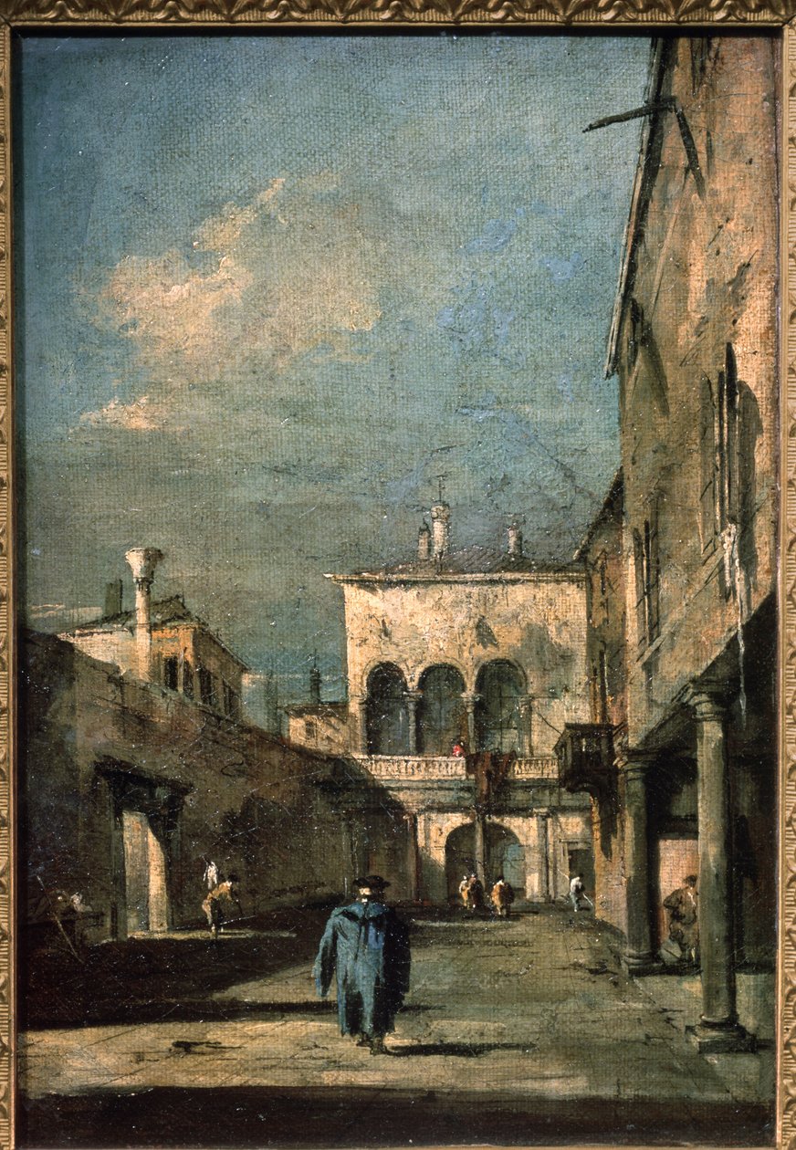 Venetiansk gårdsplass av Francesco Guardi