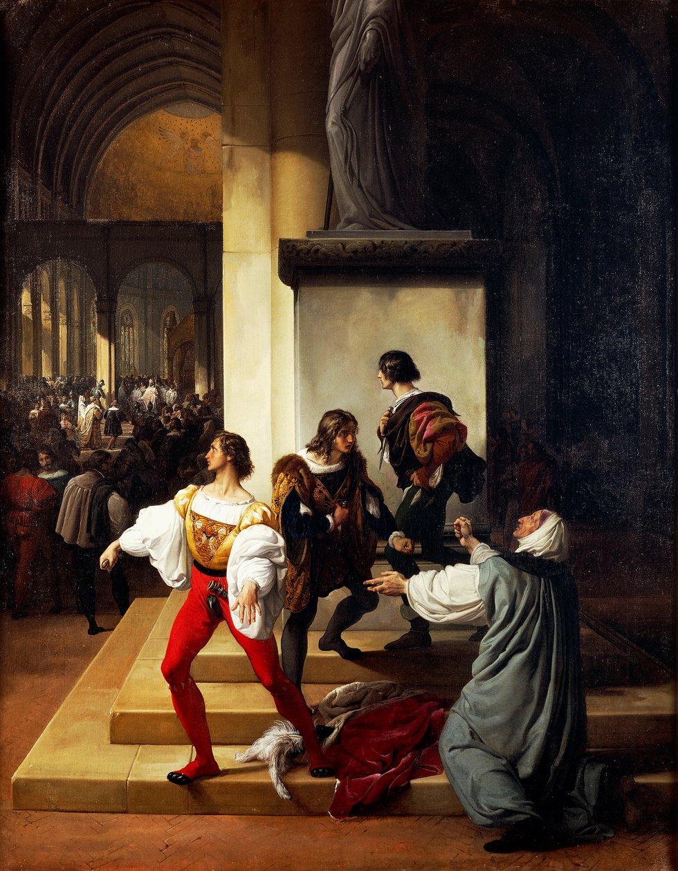 Conspiracy of Lampugnani, av Francesco Hayez (1791-1882) av Francesco Hayez