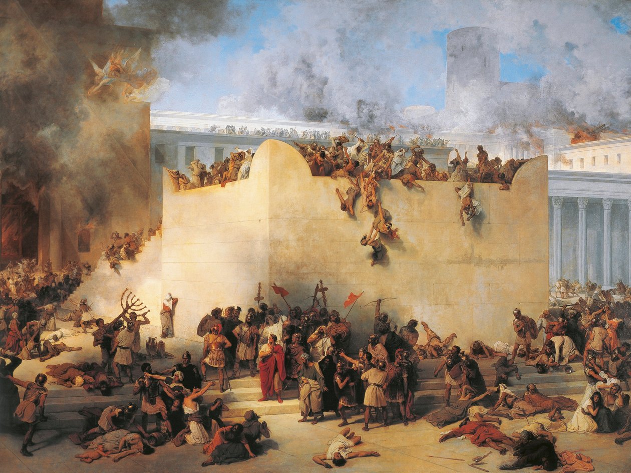 Italia, Lombard, ødeleggelse av Jerusalems tempel av Francesco Hayez