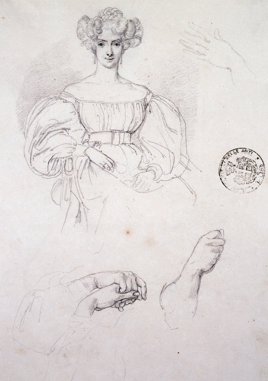 Studie for Portrett av kvinne av Francesco Hayez
