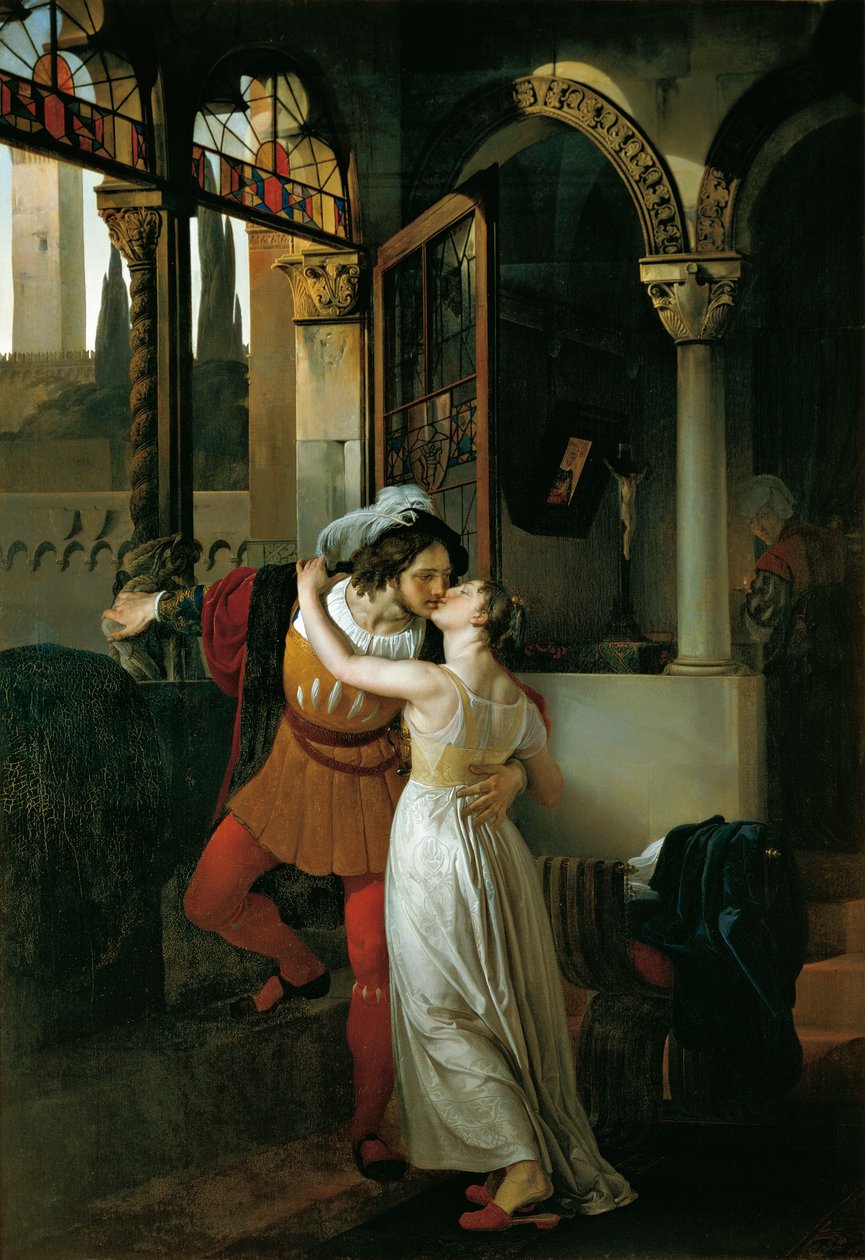 Det siste kysset til Romeo og Julie av Francesco Hayez