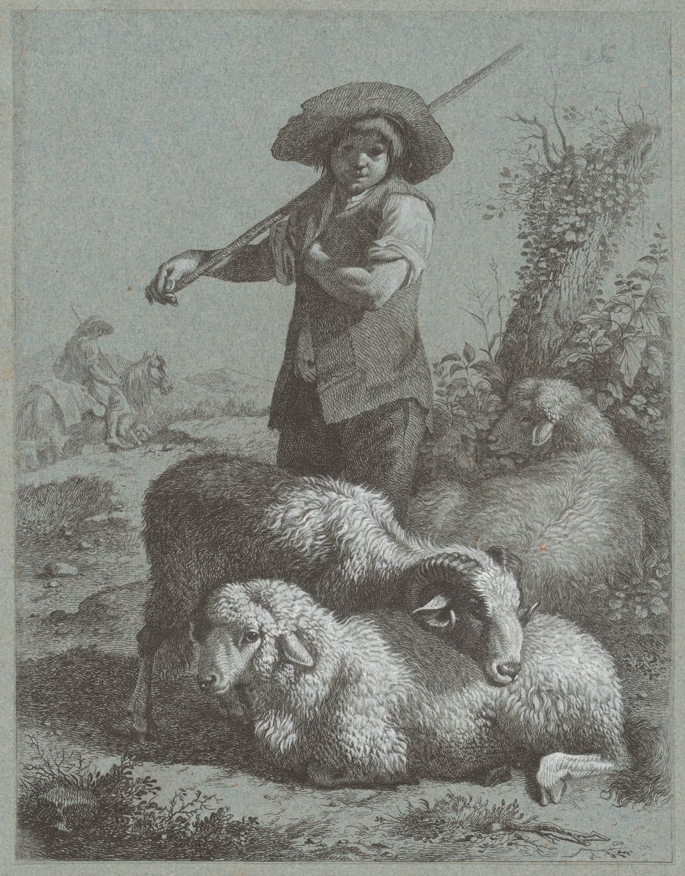 Hyrdegutt med sauer, 1764. av Francesco Londonio