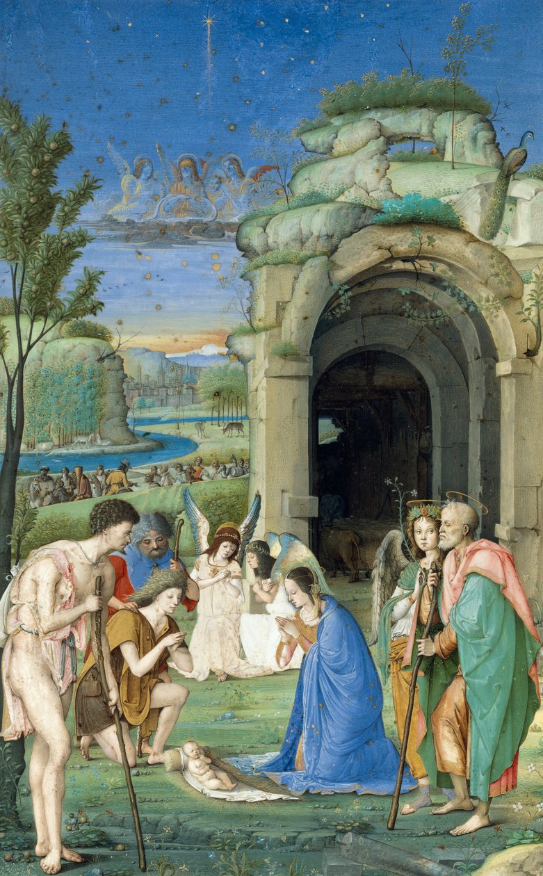 Tilbedelse av hyrdene, ca. 1500. av Francesco Marmitta