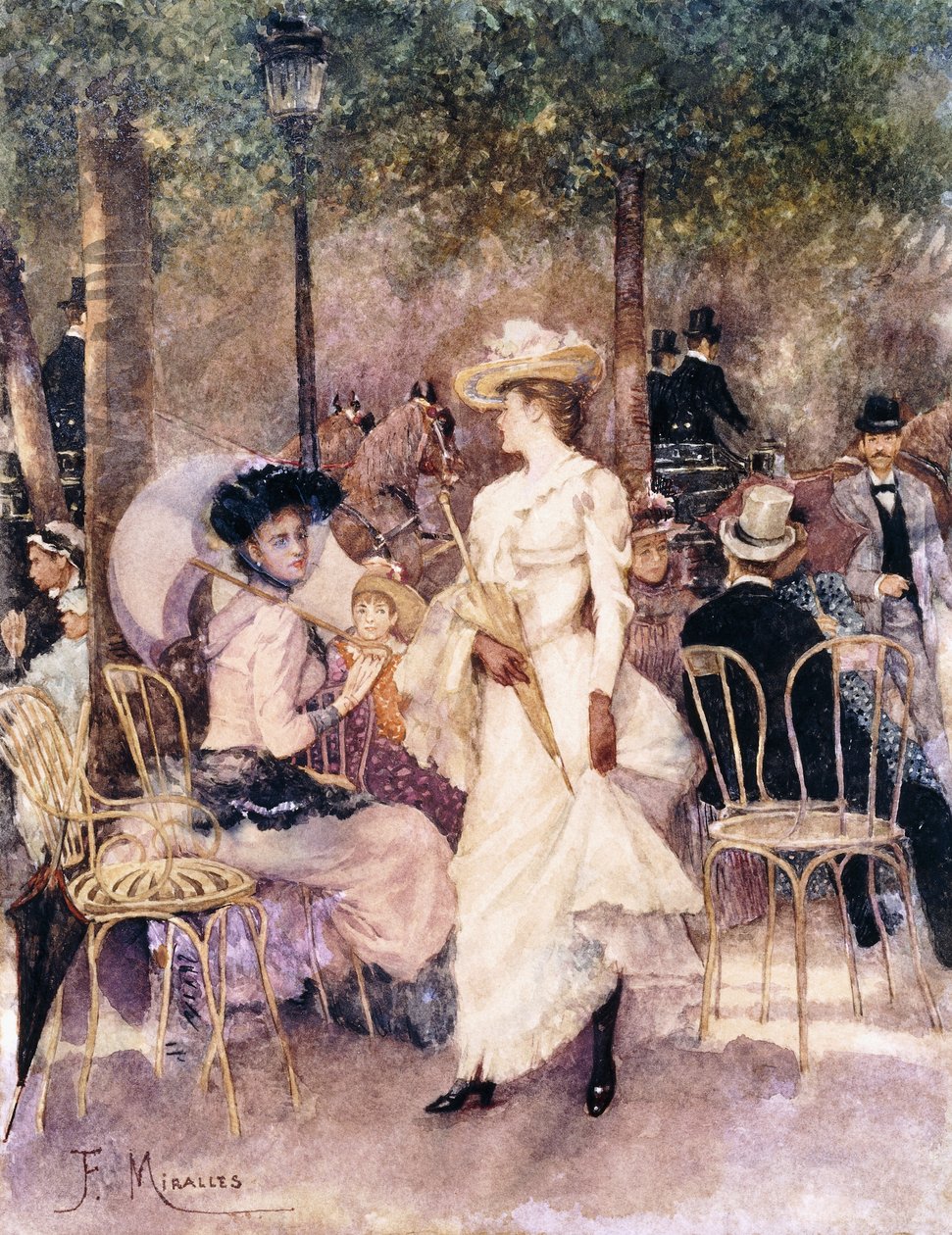 Figurer i en park, av Francesco Miralles Galaup