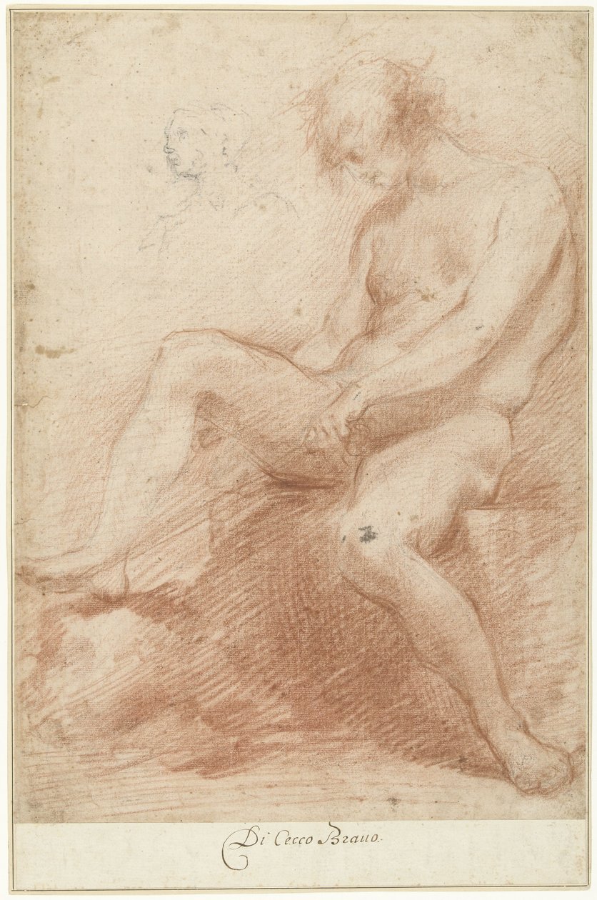 Studie av en mannlig nakenmodell av Francesco Montelatici