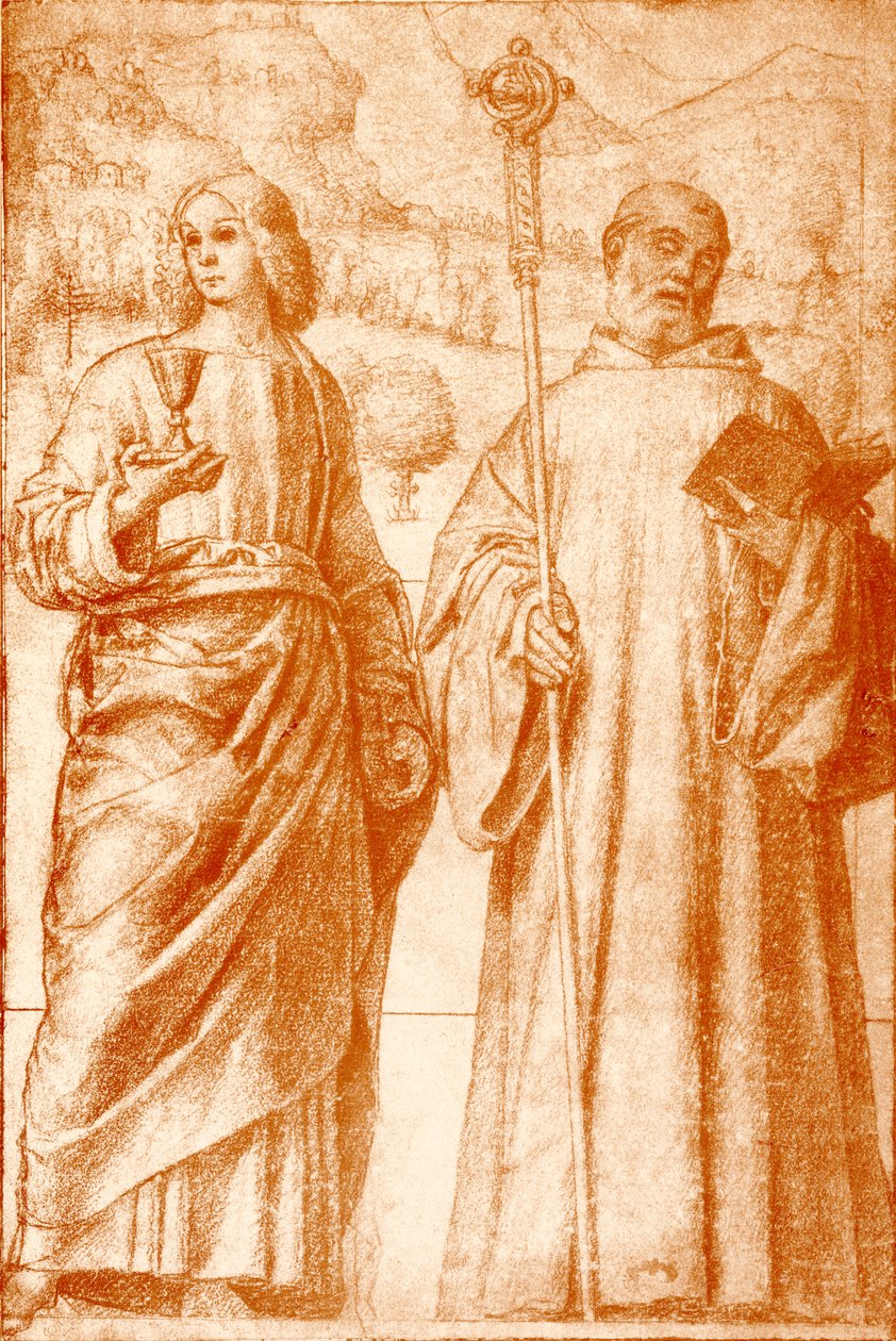 Døperen Johannes og St. Benedikt av Francesco Morone