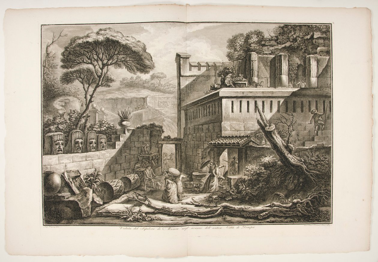 Utsikt over graven til Marnia i av Francesco Piranesi