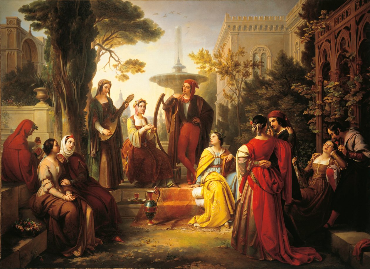Italia, Treviso, Decamerons historiefortellere av Francesco Podesti