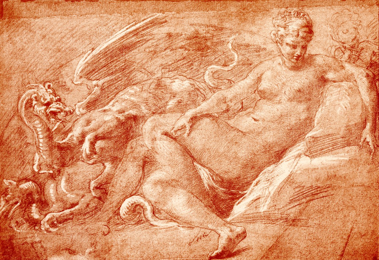 Studer til Ceres på dragevognen av Francesco Primaticcio