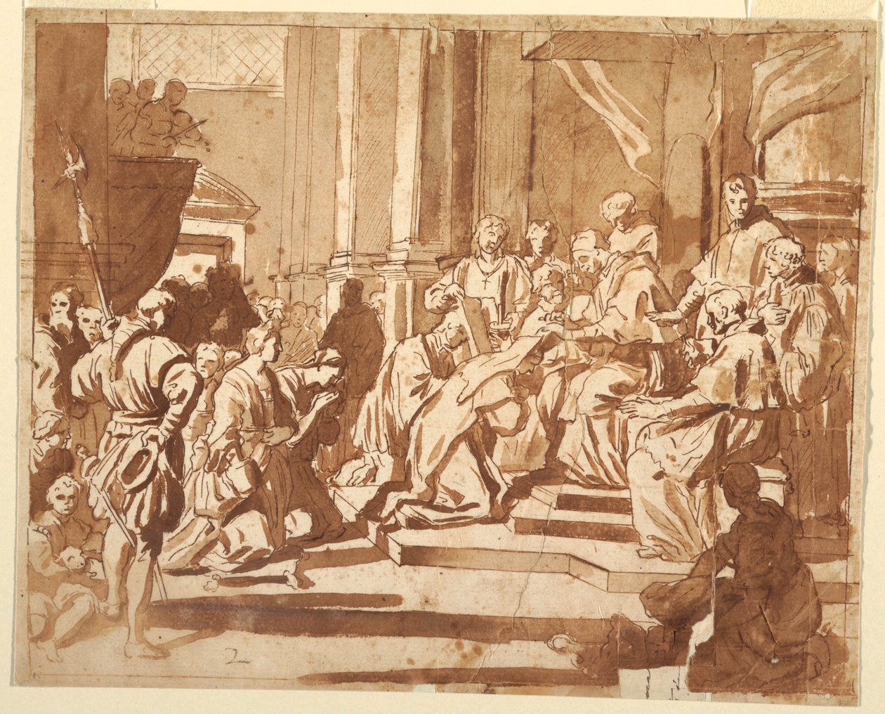 Clement XI overtar sin niese som nonne av Francesco Solimena