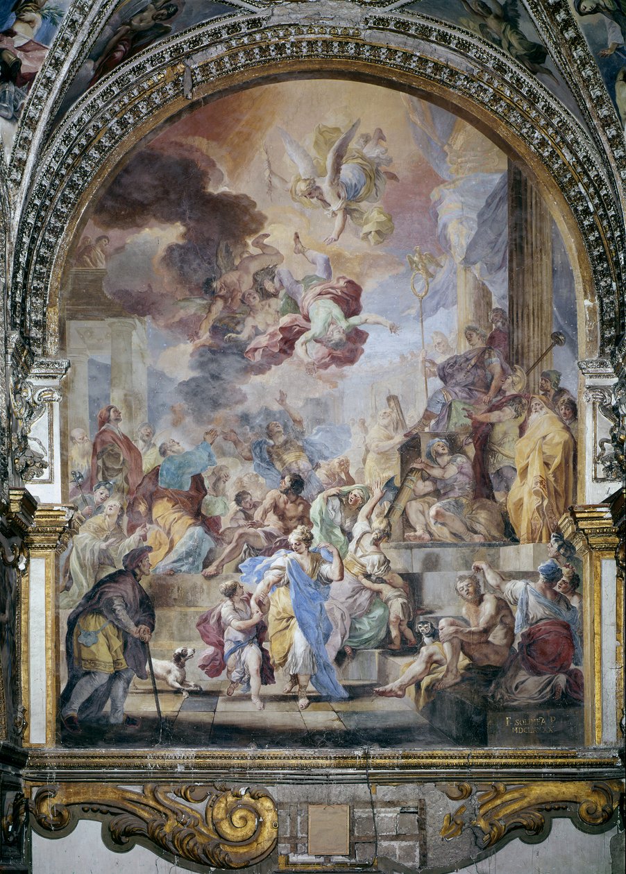 Fallet til Simon Magus av Francesco Solimena