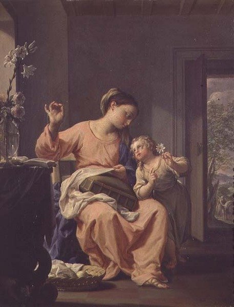 Madonna sying av Francesco Trevisani