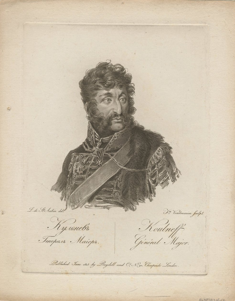 Yakov Petrovich Kulnev 1763-1812, 1813 av Francesco Vendramini