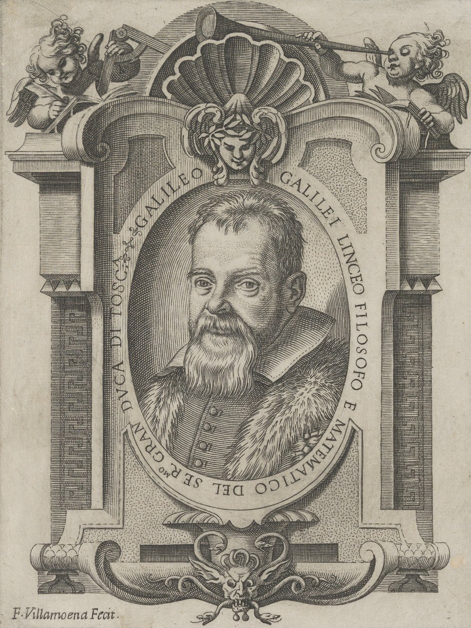 Portrett av Galileo Galilei, 1613. av Francesco Villamena