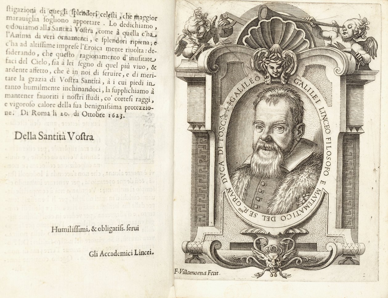 Portrett av Galileo Galilei, 1623 av Francesco Villamena