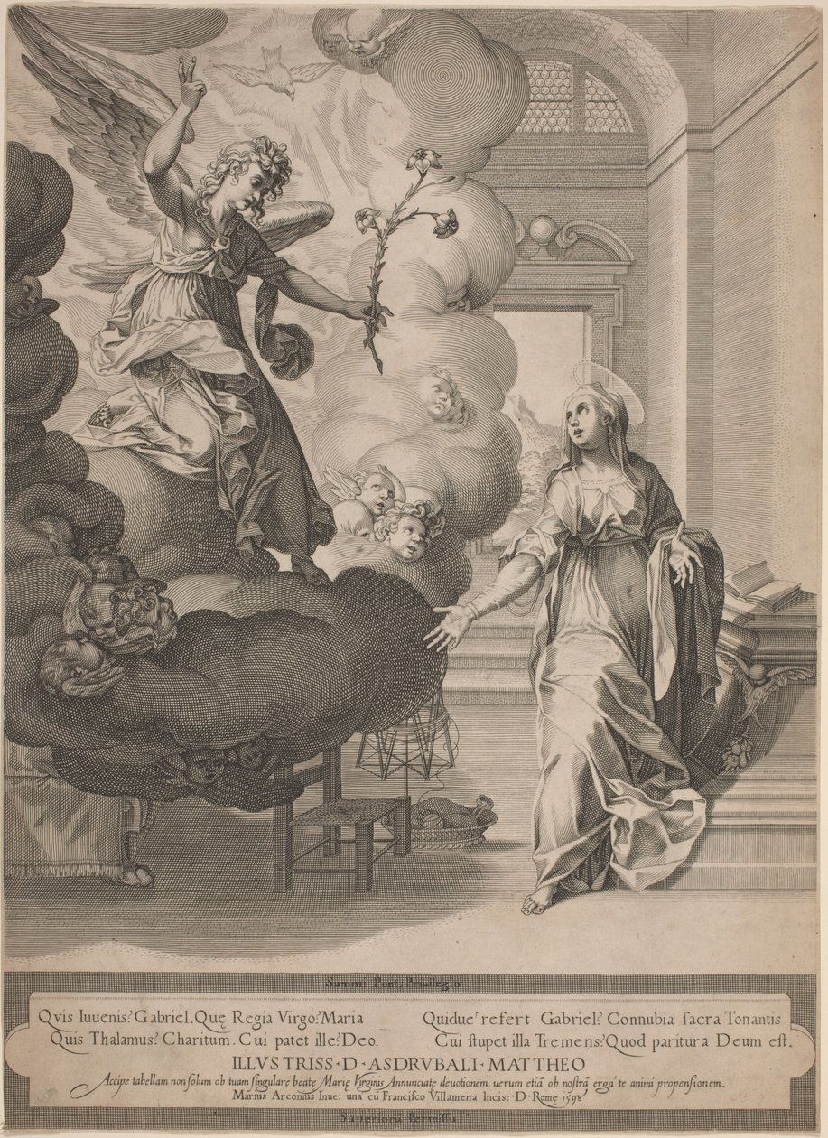 Kunngjøringen av Francesco Villamena, after Mario Arconio