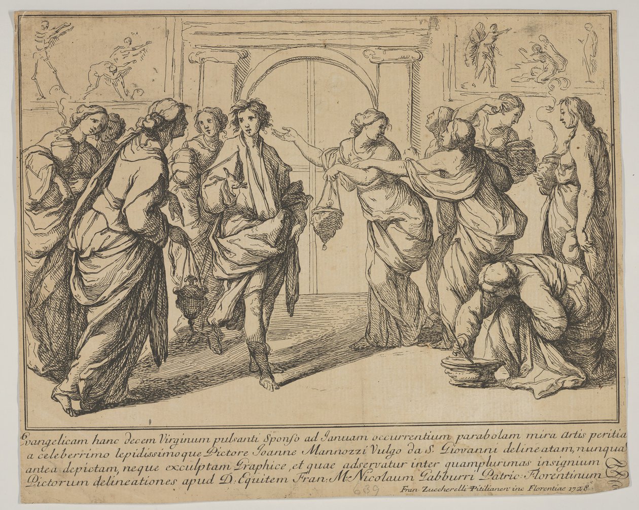 De kloke og de tåpelige jomfruene, 1728. av Francesco Zuccarelli