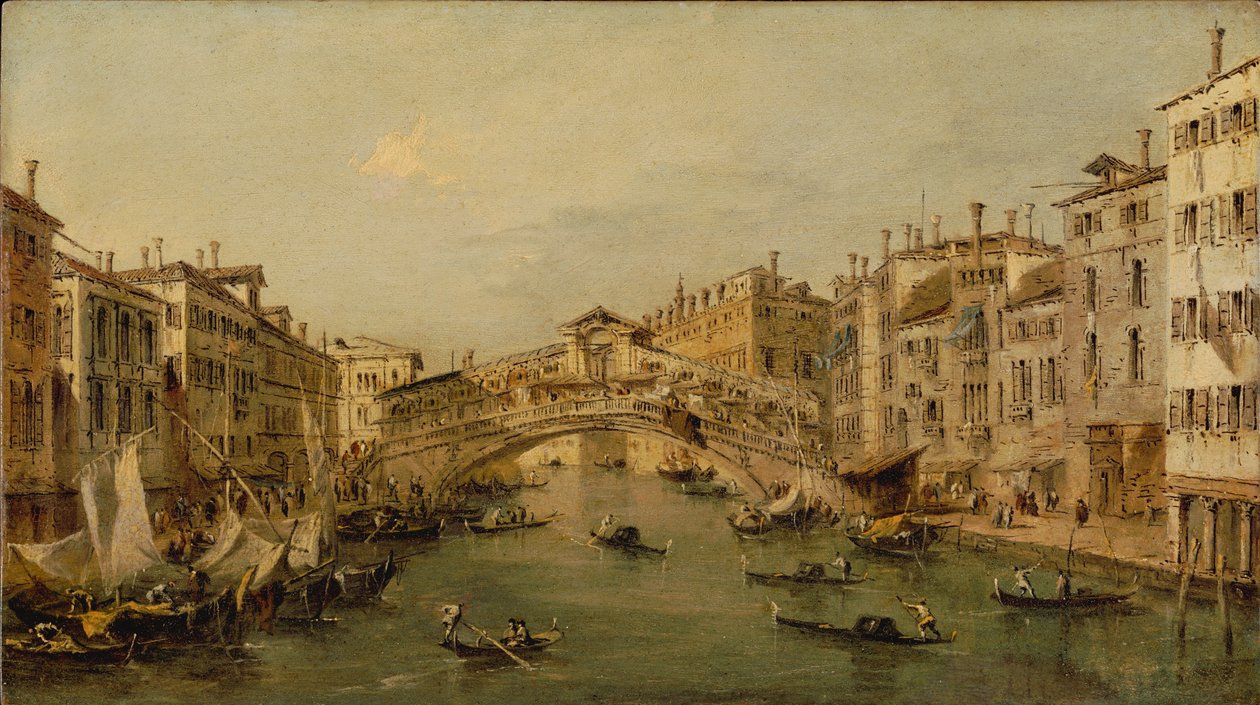 Venezia: Rialto av Francesco circle of Guardi