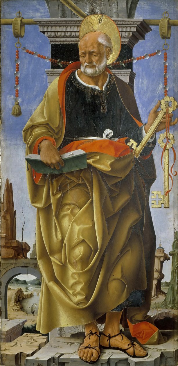 Griffoni Polyptych: Saint Peter, ca 1472-1473. av Francesco del Cossa