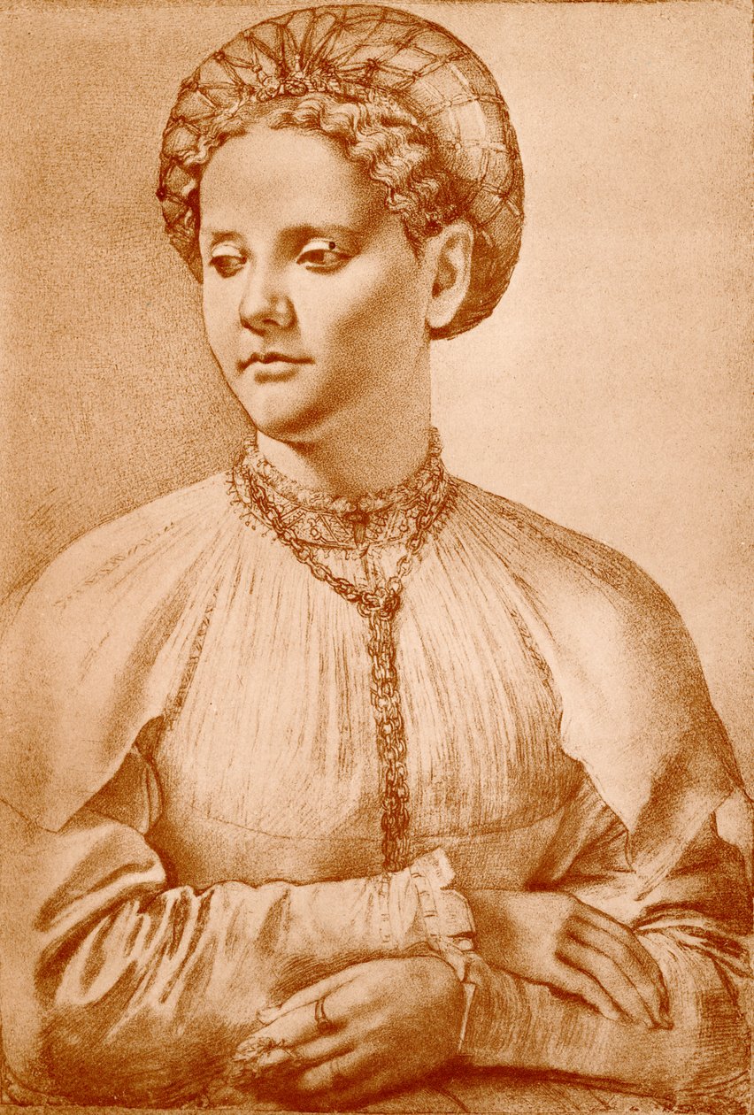 Kvinneportrett av Francesco di Cristofano Franciabigio
