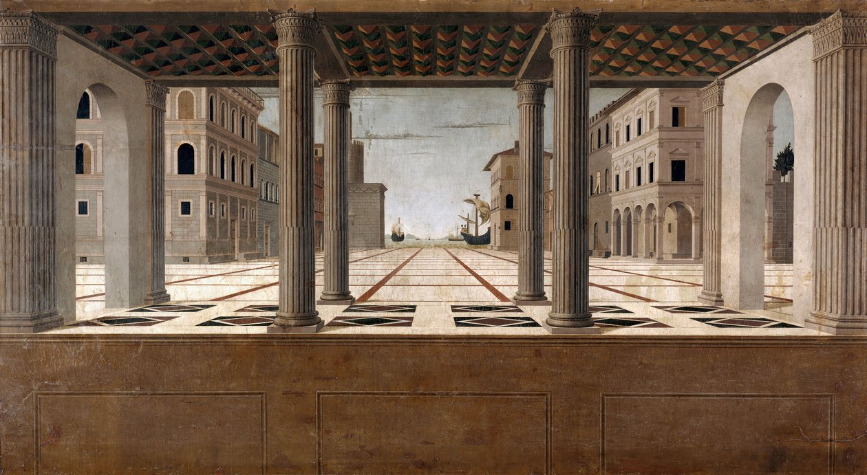 Arkitektonisk Veduta, ca. 1490 av Francesco di Giorgio Martini