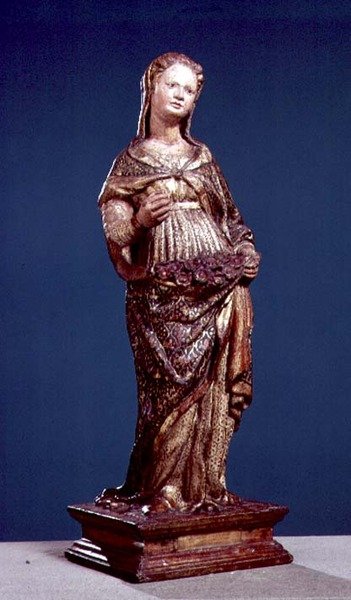St. Dorothy (polykromt tre) av Francesco di Valdambrino