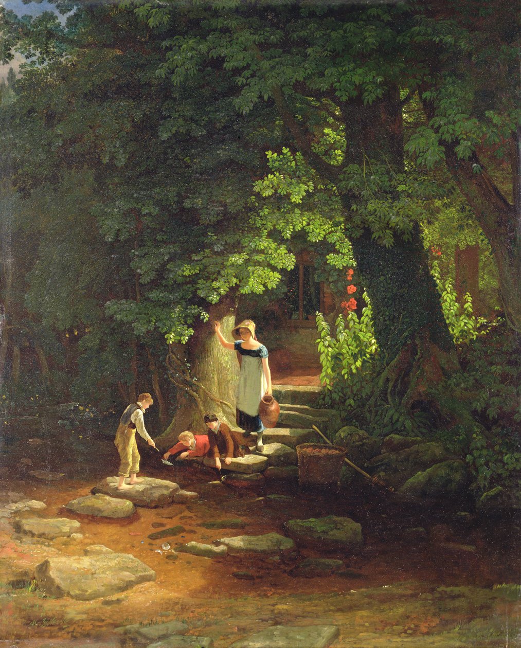 Barn ved en bekk, ca. 1822 av Francis Danby